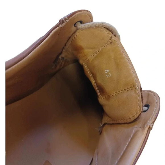 Fatte A Mano Tobacco  Leather Loafers Size 42 - Picture 7 of 9